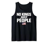 No Kings Just People Libertad Igualdad USA Bandera Texto Gráfico Camiseta sin Mangas
