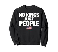No Kings Just People Libertad Igualdad USA Bandera Texto Gráfico Sudadera