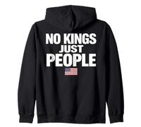 No Kings Just People Libertad Igualdad USA Bandera Texto Gráfico Sudadera con Capucha