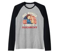 No Kings Lucha contra la Oligarquía - Declaración Antimonarquía Liberty Camiseta Manga Raglan