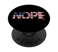 No Kings Nope Protest Sign Horizontal US Flag PopSockets PopGrip Adhesivo