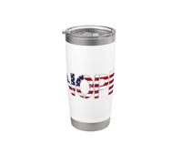 No Kings Nope Protest Sign Horizontal US Flag Vaso térmico de acero inoxidable de doble pared