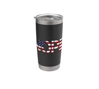 No Kings Nope Protest Sign Horizontal US Flag Vaso térmico de acero inoxidable de doble pared
