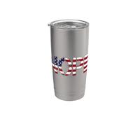 No Kings Nope Protest Sign Horizontal US Flag Vaso térmico de acero inoxidable de doble pared