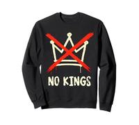 No Kings Protest Crown with Red X Cross, Crown Crossed Out Sudadera