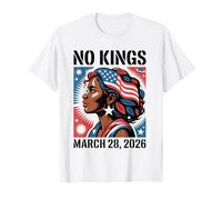 No Kings Protest March 28 2026 Bandera Feminista Mujer Negra Camiseta
