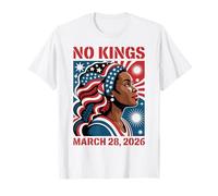 No Kings Protest March 28 2026 Bandera Feminista Mujer Negra Camiseta