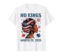 No Kings Protest March 28 2026 Bandera Feminista Mujer Negra Camiseta