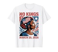 No Kings Protest March 28 2026 Bandera Feminista Mujer Negra Camiseta