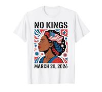 No Kings Protest March 28 2026 Bandera Feminista Mujer Negra Camiseta