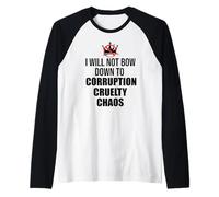 No Kings Protest Sign,Anti Fascism No Corruption No Monarchs Camiseta Manga Raglan