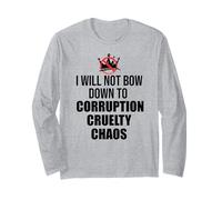 No Kings Protest Sign,Anti Fascism No Corruption No Monarchs Manga Larga