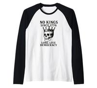 No Kings Since 1776 - Diseño patriótico prodemocracia Camiseta Manga Raglan