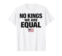 No Kings We Are Equal Freedom Equality USA Flag Texto Gráfico Camiseta