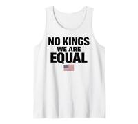 No Kings We Are Equal Freedom Equality USA Flag Texto Gráfico Camiseta sin Mangas