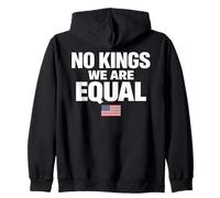 No Kings We Are Equal Freedom Equality USA Flag Texto Gráfico Sudadera con Capucha