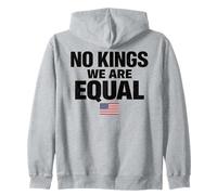 No Kings We Are Equal Freedom Equality USA Flag Texto Gráfico Sudadera con Capucha