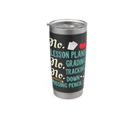 No Lesson Plans, Grading, Teacher Summer Break Graphic Fun Vaso térmico de acero inoxidable de doble pared