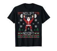 No Lift No Gift Ugly Christmas Sweater Gym Coach Santa Claus Camiseta