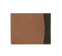 No Limits Cartera de Hombre de Piel Genuina, Bifold Elegante, Diseño Bicolor Delgado, Con Caja, Doppia Finestra