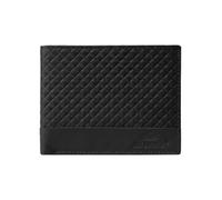No Limits Cartera de Hombre en Piel Genuina, Diseño Elegante Trenzado, Con Caja de Regalo de Madera, Negro , Clásico, Clásico