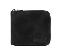 No Limits Cartera de piel auténtica para hombre, cierre integral con cremallera alrededor, porta tarjetas de crédito, con caja, Negro , Slim, Casual