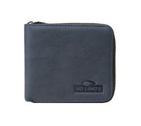 No Limits Cartera de piel auténtica para hombre, cierre integral con cremallera alrededor, porta tarjetas de crédito, con caja, turquesa, Slim, Casual