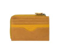 No Limits Cartera delgada para hombre y mujer, de piel auténtica, porta tarjetas de crédito pequeña con 12 ranuras y cremallera, con caja, amarillo mostaza, 13 x 8,5 x 1 cm, Moderno