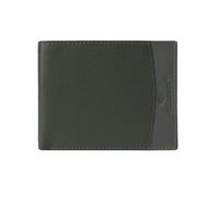 No Limits Cartera para hombre de piel auténtica, bifold elegante, diseño fino bicolor, con caja, Dark Green E Grey, Doppia Finestra, Doble Ventana