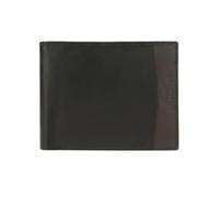 No Limits Cartera para hombre de piel auténtica, bifold elegante, diseño fino bicolor, con caja, Negro Y Cabeza De Moro, Doppia Finestra, Doble Ventana