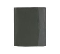 No Limits Cartera vertical de piel auténtica, bifold elegante, diseño fino bicolor, con monedero, con caja, Dark Green E Grey, Verticale, Clásico