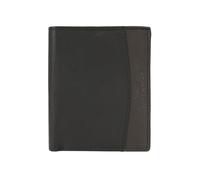 No Limits Cartera vertical de piel auténtica, bifold elegante, diseño fino bicolor, con monedero, con caja, Negro Y Cabeza De Moro, Verticale, Clásico