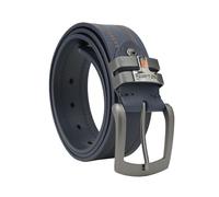 No Limits Cinturón de piel auténtica para hombre con doble costura, 4 cm de alto, hebilla sin níquel, se puede acortar, con caja, turquesa, 125 cm (TG 54-56)