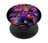 No Limits Street Beats New York Teddy Bear Street Basketball PopSockets PopGrip Adhesivo