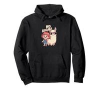 No Llama Drama Cute Cartoon Llama Gafas de sol Rojo Cabello Sudadera con Capucha