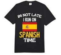 No llego Tarde Corro En Hora Española Divertido España Comfort Colors Adult Heavyweight T-Shirt