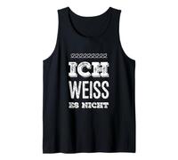 No lo sé en alemán Ich Weiss Es Nicht Camiseta sin Mangas