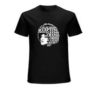 No Longer Accepting Things I Cannot Change Angela Davis Mens T-Shirt Black Graphic Unisex tee Shirt 3XL