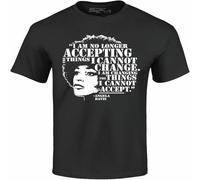 No Longer Accepting Things I Cannot Change T-Shirt Angela Davis Shirts Black XXL