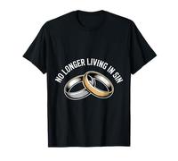 No Longer Living In Sin Marriage Wedding Couple |- Camiseta