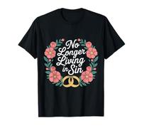 No Longer Living In Sin Marriage Wedding Couple - Camiseta