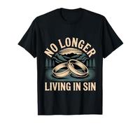 No Longer Living In Sin Matrimonio, Boda, Pareja |- Camiseta