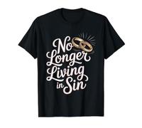 No Longer Living In Sin Matrimonio, Boda, Pareja - Camiseta gráfica económica, Hombre, Negro, L