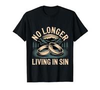 No Longer Living In Sin Matrimonio, Boda, Pareja |- Camiseta gráfica económica, Hombre, Negro, M