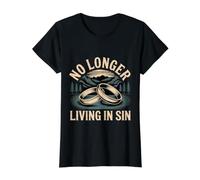 No Longer Living In Sin Matrimonio, Boda, Pareja |- Camiseta gráfica económica, Mujer, Negro, L