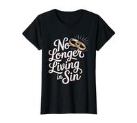 No Longer Living In Sin Matrimonio, Boda, Pareja - Camiseta gráfica económica, Mujer, Negro, S
