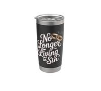 No Longer Living In Sin matrimonio, boda, pareja - Vaso térmico de acero inoxidable de doble pared