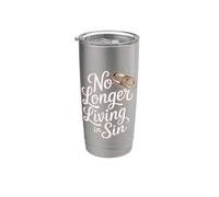 No Longer Living In Sin matrimonio, boda, pareja - Vaso térmico de acero inoxidable de doble pared