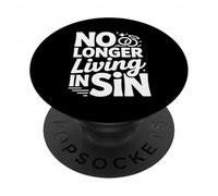 No Longer Living In Sin Pareja de Bodas matrimoniales - PopSockets PopGrip Adhesivo