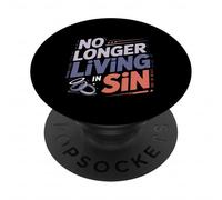 No Longer Living In Sin Pareja de Bodas matrimoniales PopSockets PopGrip Adhesivo